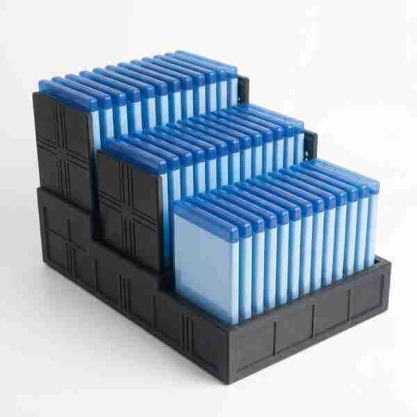 Euroanime Tiered Collector Case Storage Rack – physical 3D-printed storage accessory