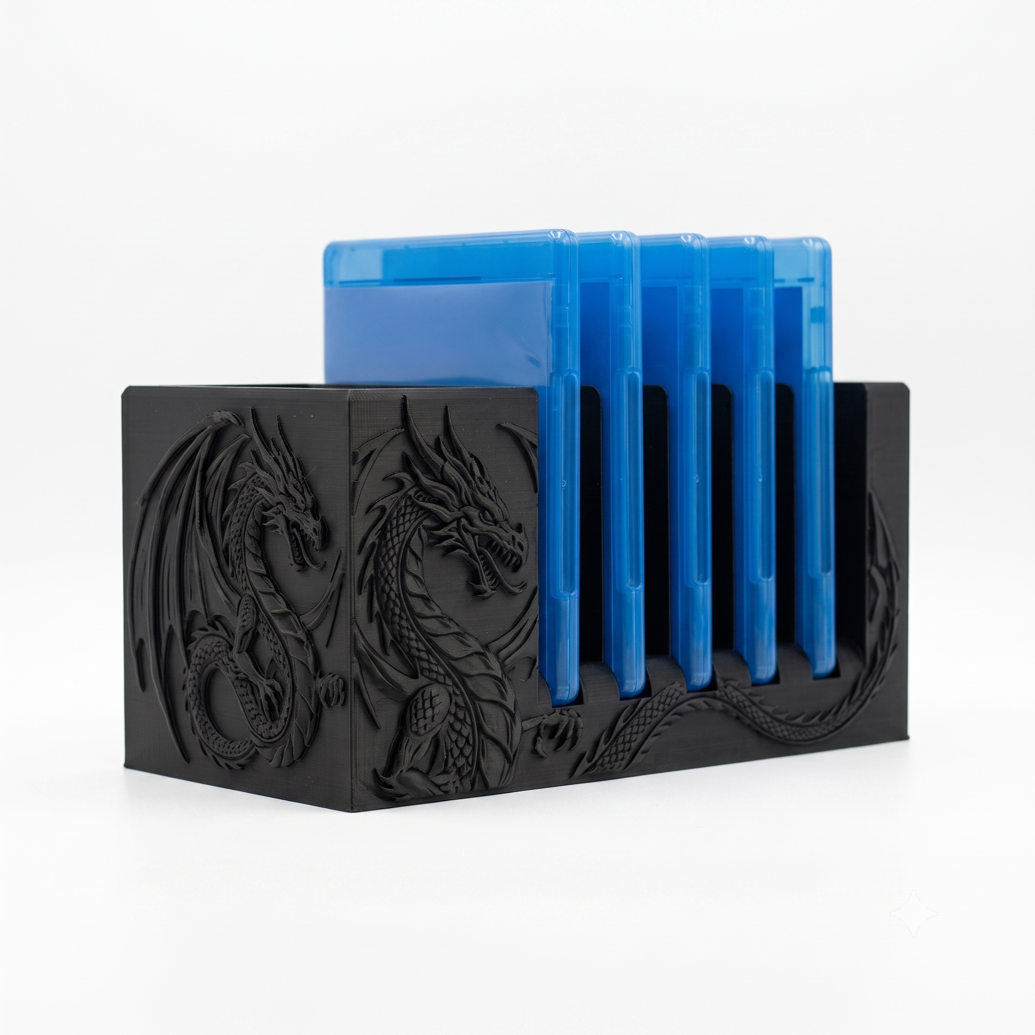 6 3D Printed Dragon Relief Media Rack - Image 1